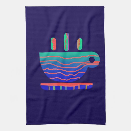 Blue Gradient Coffee Break Geschirrtuch (Vertikal)