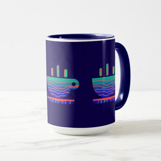 Blue Gradient Coffee Break Tasse (VorderseiteRechts)