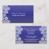 Blue Gradient Damask Business Card Visitenkarte (Vorne/Hinten)