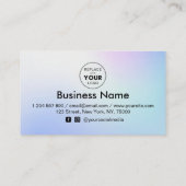 Blue Gradient Fügen Sie Ihren Logoabschlag Minimal Treuekarte (Rückseite)