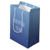 Blue Gradient-Geschenktaschen Mittlere Geschenktüte (Rückseite Schrägansicht)