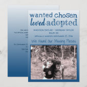 Blue Gradient Gewollt Chosen Loved Adoptiert Ankündigung (Vorne/Hinten)