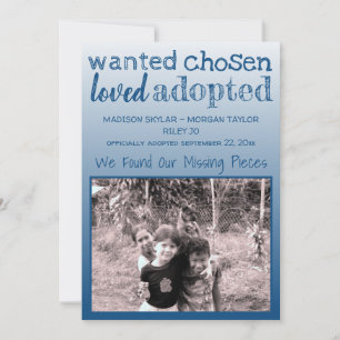 Blue Gradient Gewollt Chosen Loved Adoptiert Ankündigung