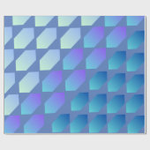 Blue Gradient Hexagon Print Geschenkpapier (Flach)