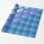 Blue Gradient Hexagon Print Geschenkpapier (Ungerollt)