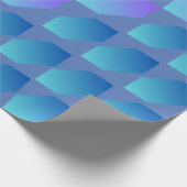 Blue Gradient Hexagon Print Geschenkpapier (Ecke)