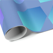 Blue Gradient Hexagon Print Geschenkpapier (Rolleneckpunkt)