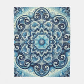 Blue Gradient Mandala Design 2 Fleecedecke (Vorderseite)