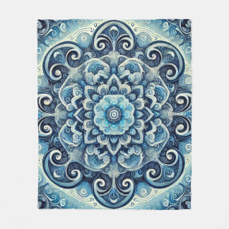 Blue Gradient Mandala Design 2 Fleecedecke
