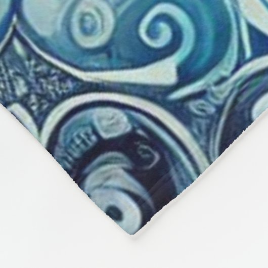 Blue Gradient Mandala Design 2 Fleecedecke (Ecke)