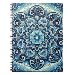 Blue Gradient Mandala Design 2 Notizblock