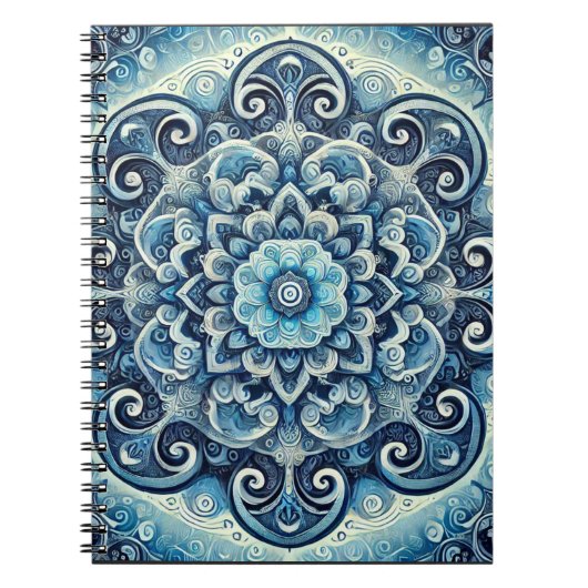 Blue Gradient Mandala Design 2 Notizblock (Vorderseite)