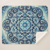 Blue Gradient Mandala Design 2 Sherpadecke (Vorderseite (Horizontal))