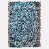 Blue Gradient Mandala Design Decke (Vorderseite Vertikal)