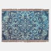 Blue Gradient Mandala Design Decke (Vorderseite)