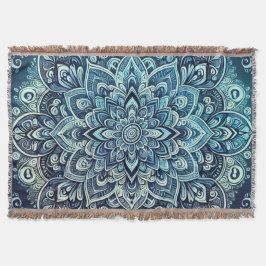 Blue Gradient Mandala Design Decke