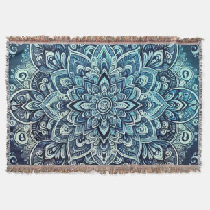 Blue Gradient Mandala Design Decke