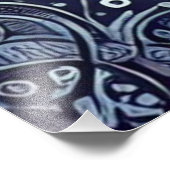 Blue Gradient Mandala Design Fotodruck (Ecke)