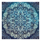 Blue Gradient Mandala Design Fotodruck (Vorne)