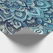 Blue Gradient Mandala Design Geschenkpapier (Ecke)