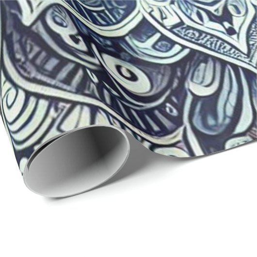 Blue Gradient Mandala Design Geschenkpapier (Rolleneckpunkt)