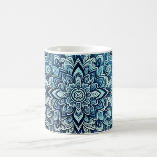 Blue Gradient Mandala Design Kaffeetasse (Mittel)