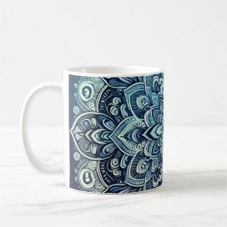 Blue Gradient Mandala Design Kaffeetasse