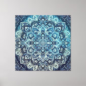 Blue Gradient Mandala Design Leinwanddruck (Vorderseite)