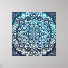 Blue Gradient Mandala Design Leinwanddruck