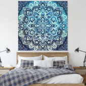 Blue Gradient Mandala Design Leinwanddruck (Insitu (Schlafzimmer))