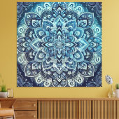 Blue Gradient Mandala Design Leinwanddruck (Insitu (Wohnzimmer))