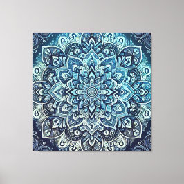 Blue Gradient Mandala Design Leinwanddruck
