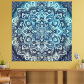 Blue Gradient Mandala Design Leinwanddruck (Insitu (Wohnzimmer))
