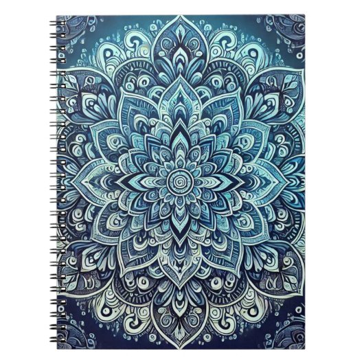 Blue Gradient Mandala Design Notizblock (Vorderseite)