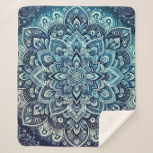 Blue Gradient Mandala Design Sherpadecke (Vorderseite)