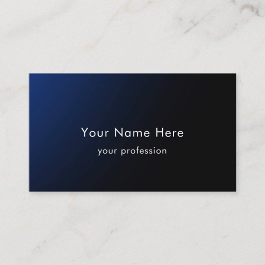 Blue Gradient Modern Stylish Custom Professional Visitenkarte (Vorderseite)