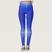 Blue Gradient Net Muster 01 Blue Lines Leggings (Vorderseite)