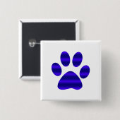 Blue Gradient Paw Print Button (Vorne & Hinten)