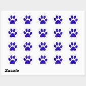 Blue Gradient Paw Print Runder Aufkleber (Blatt)