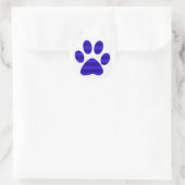 Blue Gradient Paw Print Runder Aufkleber (Tasche)