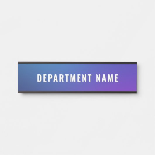 Blue Gradient Simple Department Name Türzeichen Ze Türschild (Vorderseite )