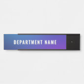 Blue Gradient Simple Department Name Türzeichen Ze Türschild (Vorderseite )
