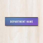 Blue Gradient Simple Department Name Türzeichen Ze Türschild (Vorderseite )