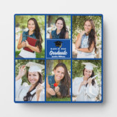 Blue Graduate Collage 2023 Square Abschluss Foto Fotoplatte (Vorderseite)