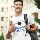 Blue Graduate Custom School Abschluss T-Shirt