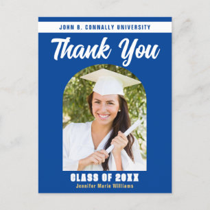 Blue Graduate Foto Arch Abschluss Vielen Dank Postkarte