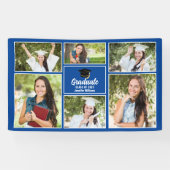 Blue Graduate Foto Collage 2025 Graduation Party Banner (Horizontal)