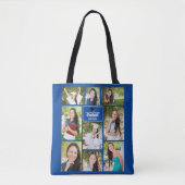 Blue Graduate Foto Collage Abschluss Geschenk Tasche (Vorderseite)