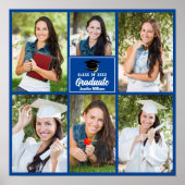Blue Graduate Foto Collage Abschluss Square Poster (Vorne)