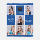 Blue Graduate Foto Collage Custom Abschluss 2025 Fleecedecke (Vorderseite)